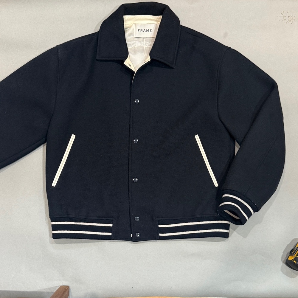 Frame Men's Navy Varsity Jacket
